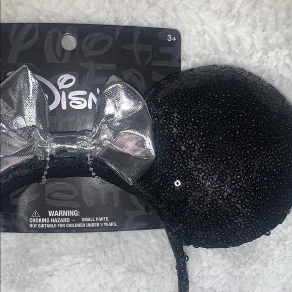 Disney Black Sequin Headband with Silver Bow - Picture 4 of 6